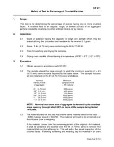 Minimum Sample and Test Requirements