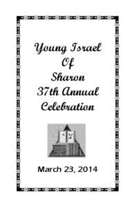 Young Israel Of Sharon 37th Annual Celebration