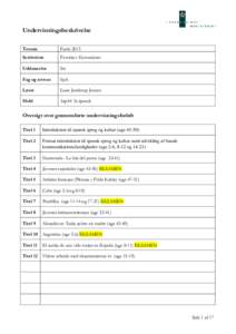 Undervisningsbeskrivelse Termin ForårInstitution