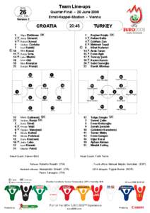 Team Line-ups  Match