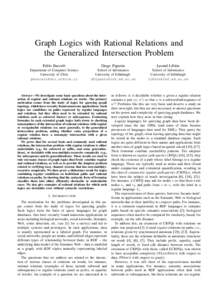 Graph Logics with Rational Relations and the Generalized Intersection Problem Pablo Barcel´o Diego Figueira