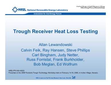 Trough Receiver Heat Loss Testing (Presentation)