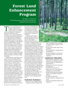 Forest Land Enhancement Program / Sustainable agriculture / Cooperative Forestry Assistance Act / Sustainable forest management / Private landowner assistance program / Forest Legacy Program / Environment / Forestry / United States Department of Agriculture
