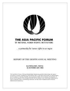 ASIA PACIFIC REGIONAL FORUM OF