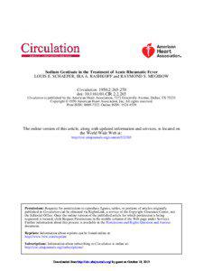 Sodium Gentisate in the Treatment of Acute Rheumatic Fever LOUIS E. SCHAEFER, IRA A. RASHKOFF and RAYMOND S. MEGIBOW Circulation. 1950;2:[removed]