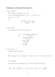 Solutions to Selected Exercises 9 1. ii y = √  5 − x2