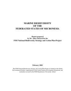 MARINE BIODIVERSITY OF THE FEDERATED STATES OF MICRONESIA