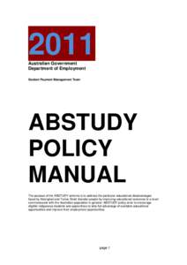 2011 Australian Government Department of Employment Student Payment Management Team  ABSTUDY