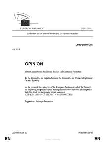 [removed]EUROPEAN PARLIAMENT Committee on the Internal Market and Consumer Protection[removed]COD)