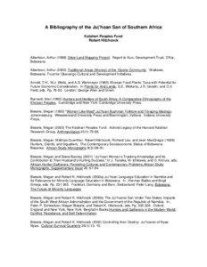 Kalahari Debate Bibliography