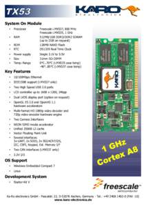 TX53 System On Module • Processor