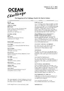 Volume 13, No. 1, 2003 (published MarchOCEAN  The Magazine of the Challenger Society for Marine Science