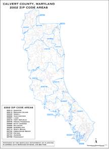 CALVERT COUNTY, MARYLAND 2002 ZIP CODE AREAS TO UPPER MARLBORO