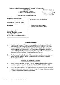 consent agreement, pithan feedlots, inc., cwa[removed], woodbury county, iowa, january 19, 2007