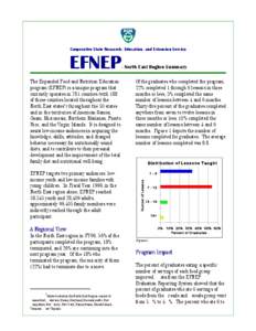 Cooperative State Research, Education, and Extension Service  EFNEP The Expanded Food and Nutrition Education program (EFNEP) is a unique program that currently operates in 781 counties (with 188