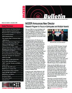 MCEER  Bulletin A Publication of MCEER, Reporting on Center Developments in Earthquake Engineering to Extreme Events