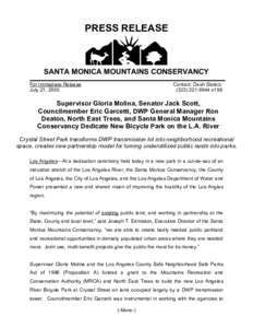 PRESS RELEASE  SANTA MONICA MOUNTAINS CONSERVANCY For Immediate Release July 21, 2005