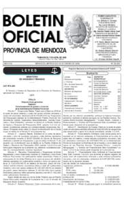 PODER EJECUTIVO 197  BOLETIN OFICIAL - Mendoza, miércoles 13 de enero de 2016 GOBERNADOR Lic. Alfredo V. Cornejo