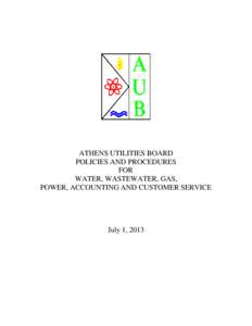 ATHENS UTILITIES BOARD POLICIES AND PROCEDURES FOR