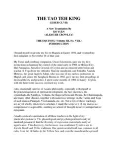 Religion / British people / Chinese thought / Confucianism / De / Philosophy of self / Tao / The Equinox / Aleister Crowley / Taoism / Chinese philosophy / Chinese culture