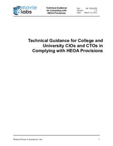 Technical Guidance for Complying with HEOA Provisions Ref : ML-FSGUIDE