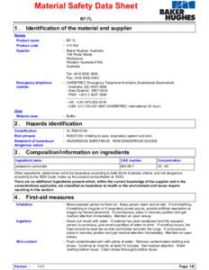 Material Safety Data Sheet BF-7L 1.  Identification of the material and supplier