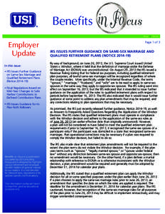 Benefits  cus May | 2014  Employer