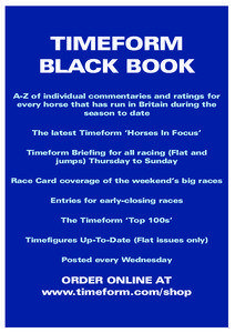 TIMEFORM BLACK BOOK A-Z of individual commentaries and ratings for
