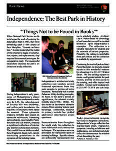 National Park Service U.S. Department of the Interior Park News  Independence: The Best Park in History