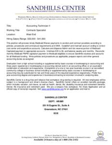 MANAGING MENTAL HEALTH, INTELLECTUAL/DEVELOPMENTAL DISABILITIES AND SUBSTANCE ABUSE SERVICES[removed]1 ■ (F A X[removed] 02 ■ W W W . S A N D H I L L S C E N T E R . O R G ■ V I C T O R I A W H I T 