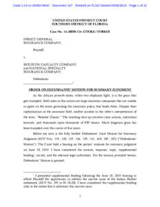 Case 1:14-cvMGC Document 197 Entered on FLSD DocketPage 1 of 21  UNITED STATES DISTRICT COURT SOUTHERN DISTRICT OF FLORIDA Case NoCiv-COOKE/TORRES DIRECT GENERAL