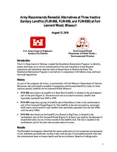 Engineering Evaluation / Cost Analysis at the Old Pesticide Storage Area, Fort Leonard Wood, Missouri