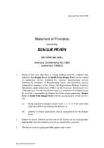 Instrument No.139 of[removed]Statement of Principles concerning  DENGUE FEVER