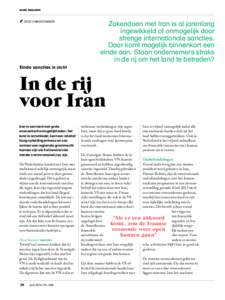 Globe magazine  Sico van der Meer Zakendoen met Iran is al jarenlang ingewikkeld of onmogelijk door