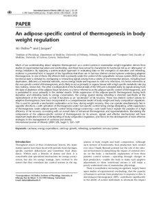 Nutrition / Tissues / Obesity / Metabolism / Exercise physiology / Thermogenesis / Starvation response / Adipose tissue / Basal metabolic rate / Biology / Anatomy / Medicine