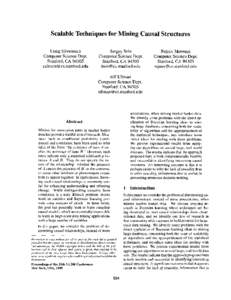 Scalable Techniques for Mining Causal Structures Craig Silverstein Computer Science Dept. Stanford, CA 94305 