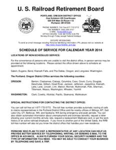 U. S. Railroad Retirement Board   PORTLAND, OREGON DISTRICT OFFICE Gus Solomon US Courthouse