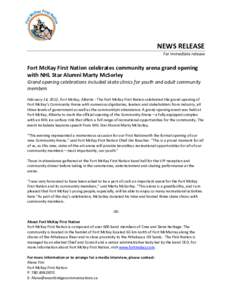 Microsoft Word - News Release_Arena Grand Opening.docx