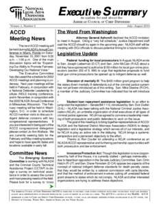 Executive Summary An update for and about the AMERICAN COUNCIL  OF