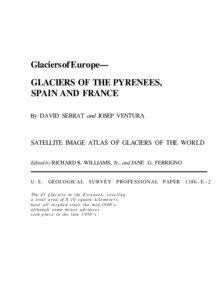 Glaciers of Europe—  GLACIERS OF THE PYRENEES,