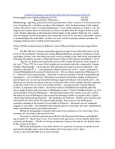 Southern Campaign American Revolution Pension Statements & Rosters Pension application of Richard Pilkenton S3701 fn17NC Transcribed by Will Graves[removed]Methodology: Spelling, punctuation and/or grammar have been cor