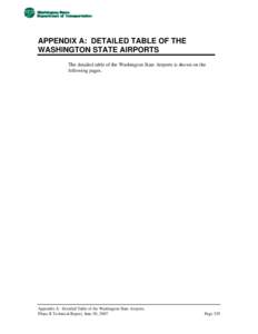 LATS Phase II - Appendix A: Detailed Table of the Washington State Airports