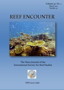 Volume 30, No. 1 March 2015 Number 41 REEF ENCOUNTER