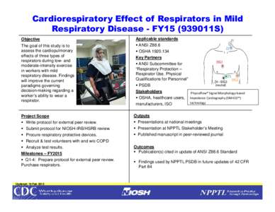 Cardiorespiratory Effect of Respirators in Mild Respiratory Disease -FY15 (939011S)