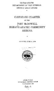 Corporate Charter of the Fort McDowell Mohave-Apache Community