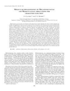 American Journal of Botany 88(3): 486–[removed]MOLECULAR PHYLOGENETICS OF MELASTOMATACEAE