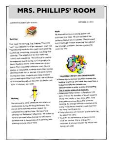 MRS. PHILLIPS’ ROOM OCTOBER 19, 2012 JOHNSON ELEMENTARY SCHOOL  Math