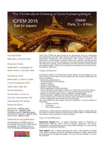 The 17th International Conference on Formal Engineering Methods  CNAM Paris, 3 – 6 Nov.  ICFEM 2015