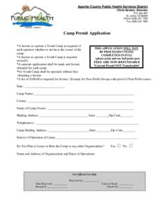 Apache County Public Health Services District Chris Sexton, Director P.O. Box 697 St. Johns, AZ[removed]Phone[removed]Fax[removed]