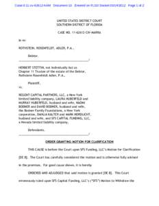 Case 0:11-cv[removed]KAM Document 10 Entered on FLSD Docket[removed]Page 1 of 2  UNITED STATES DISTRICT COURT SOUTHERN DISTRICT OF FLORIDA CASE NO[removed]CIV-MARRA In re: